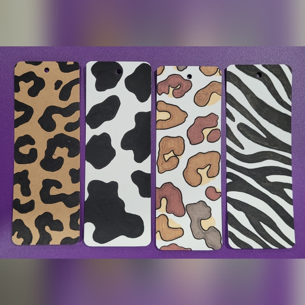 Animal print Cardstock hand drawn bookmarks - Picture 1 of 1
